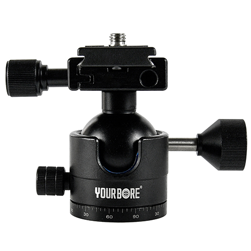 Скоба за триножник за стрелба с двойна челюст, затворено приспособление за оръжие с дупки за винтове на Arca Swiss Guide Rail, скоба със сферична глава на статив