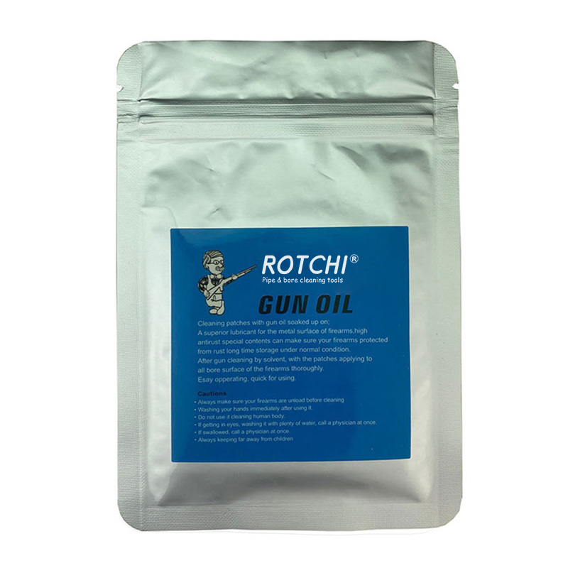 Опаковани лепенки за почистване на пистолети, абсорбирани от масло