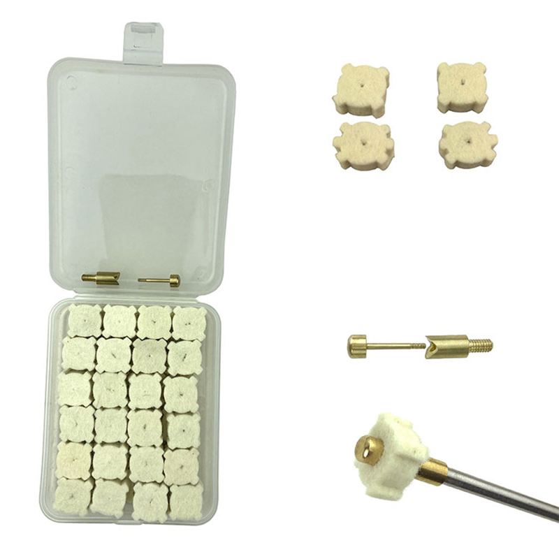 Вълнени звезди за почистване на патронника на пистолета Опаковка от пластмасова кутия